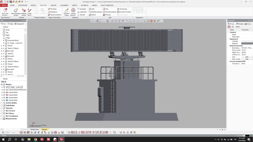 mô hình radar quân sự in 3D